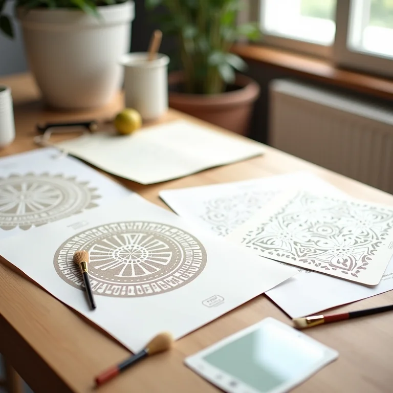 Materiais básicos para decoração com stencil