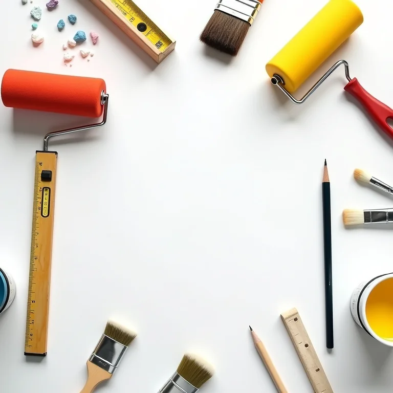 Materiais e ferramentas para pintura geométrica