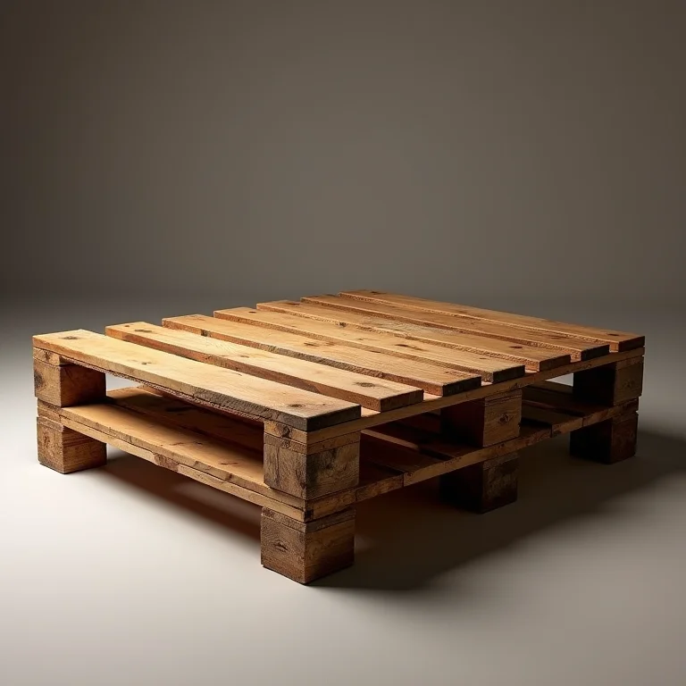Mesa de centro rústica feita com pallets de madeira reaproveitados