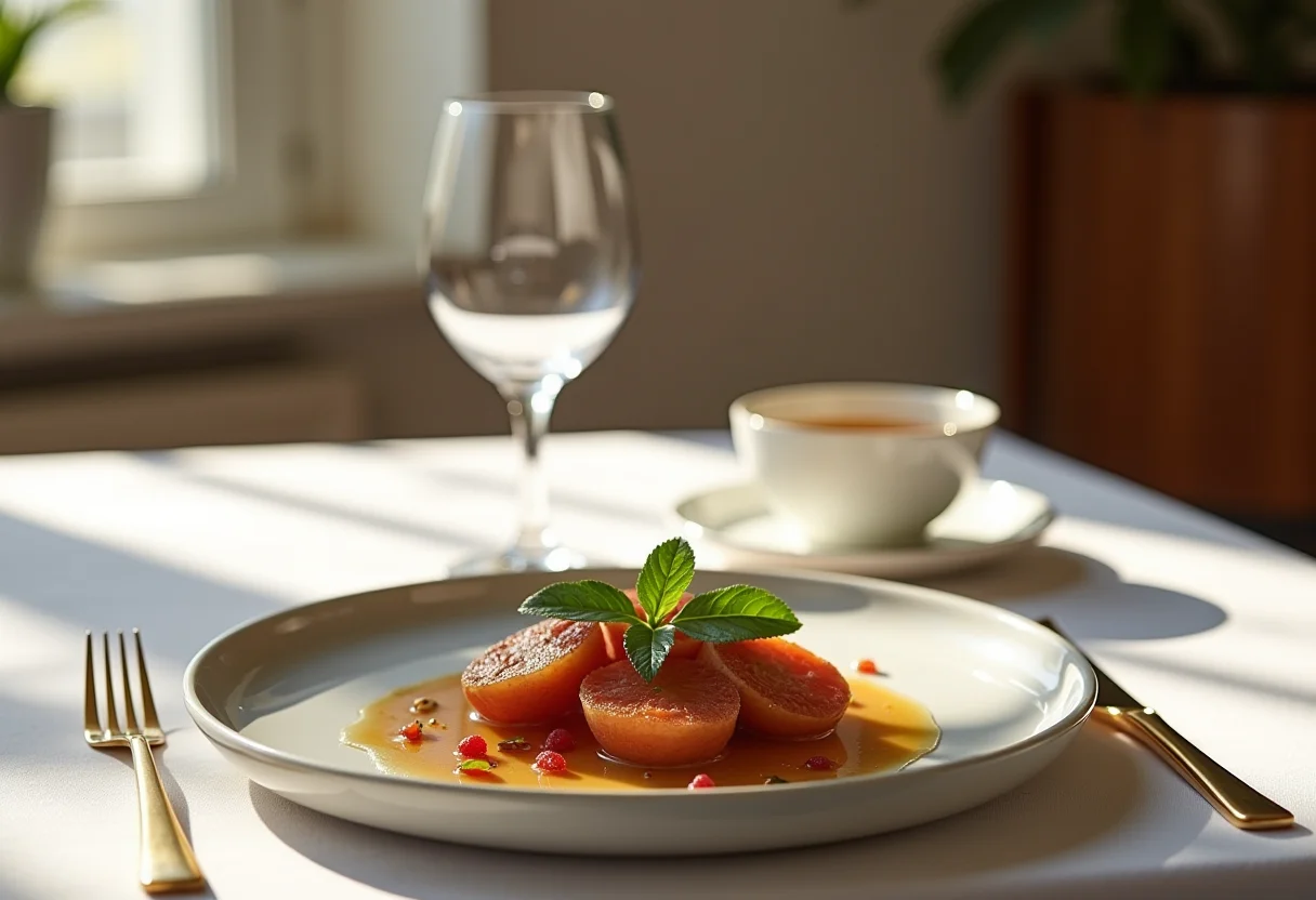 Mesa posta elegante com sousplat impecável