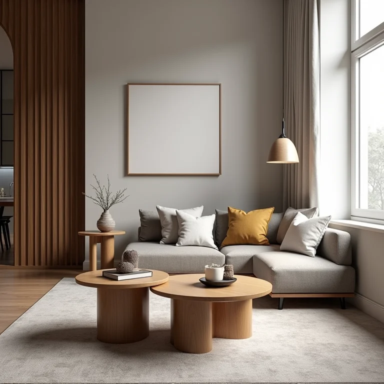 Mesas laterais reaproveitadas como mesa de centro