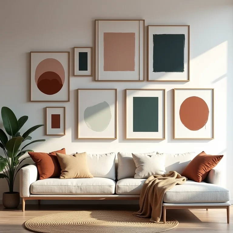 Mood board com estilos de arte para gallery wall