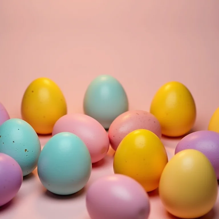Ovos de Páscoa coloridos dispostos para ilustrar a psicologia das cores