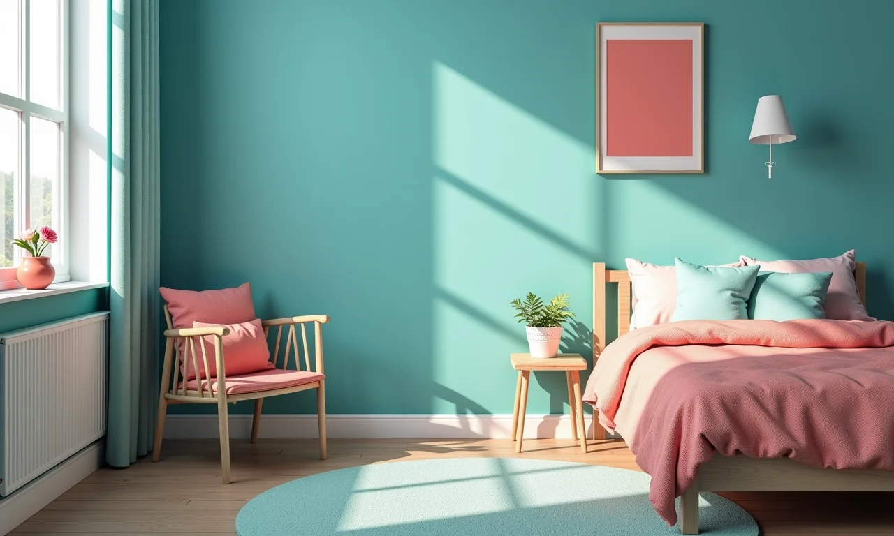 Paleta de cores com tema oceânico para quarto de menina.