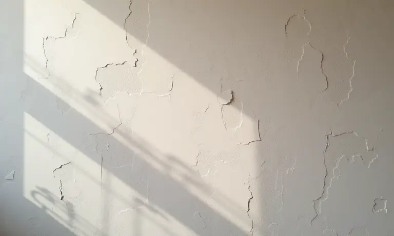 Parede com textura única criada com pintura com espátula.