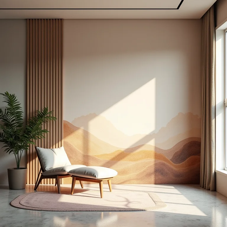 Parede de destaque com papel de parede removível