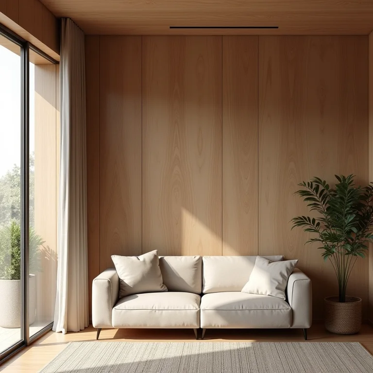 Parede de madeira em uma sala aconchegante