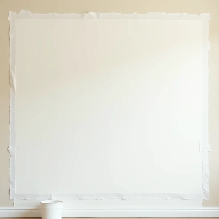 Parede preparada com fita adesiva para pintura geométrica