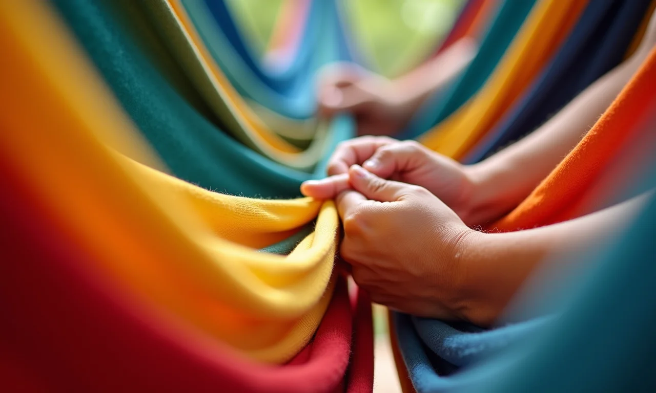 Passando as cordas pelos túneis da rede.