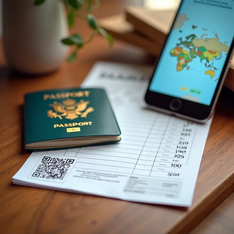 Passaporte e passagem aérea prontos para o embarque.