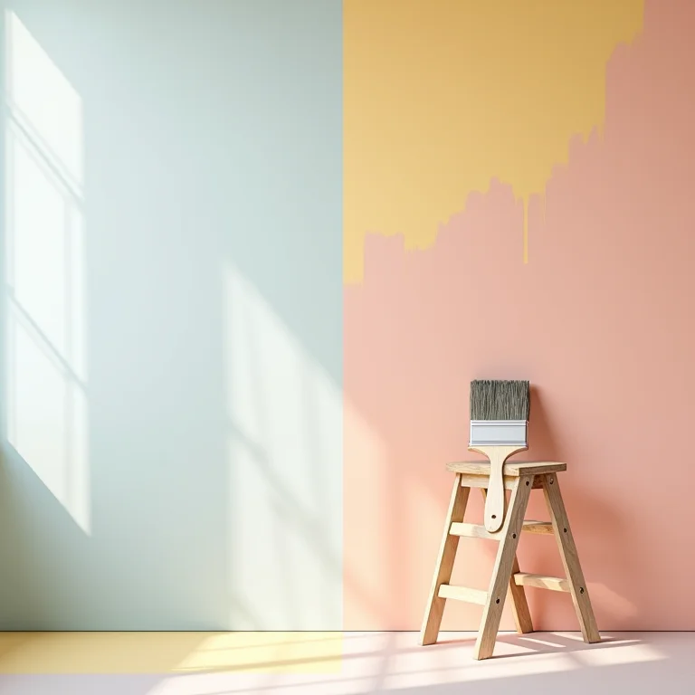 Passo a passo de pintura com duas cores