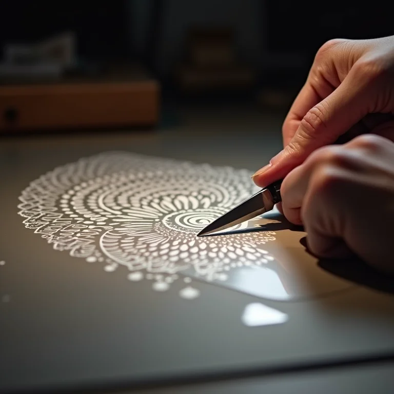 Pessoa criando stencil personalizado