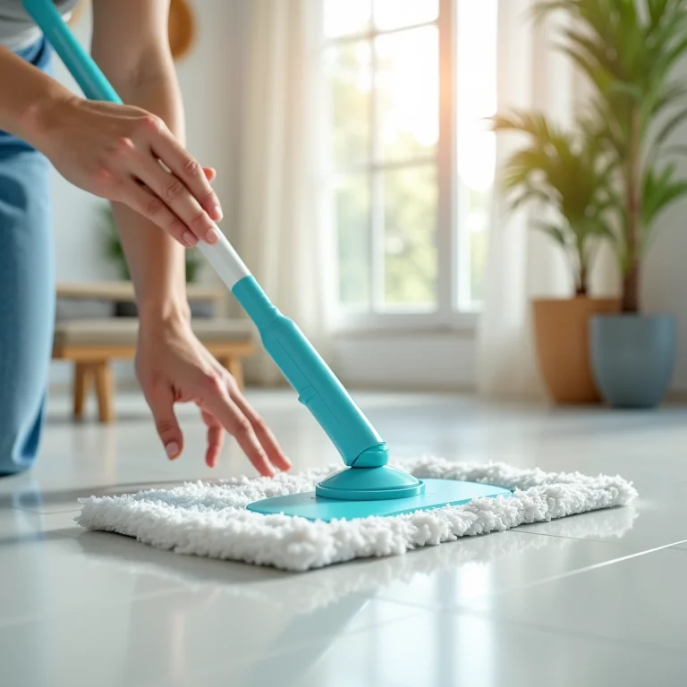 Pessoa limpando um rodo mágico com cuidado