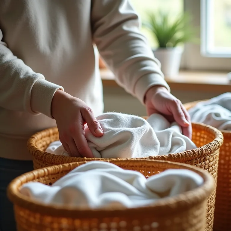 Pessoa separando roupas para otimizar o tempo
