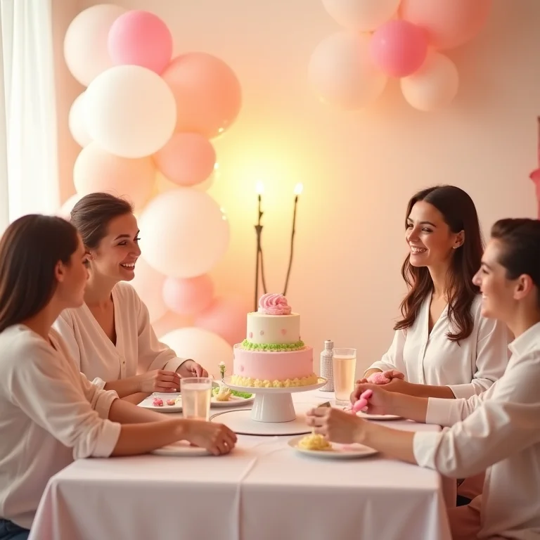 Pessoas escolhendo o tema ideal para um chá de bebê.