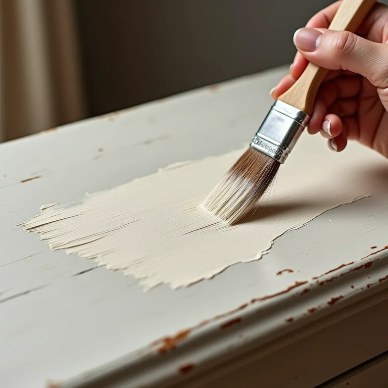 Pintura lisa modernizando um baú de madeira.