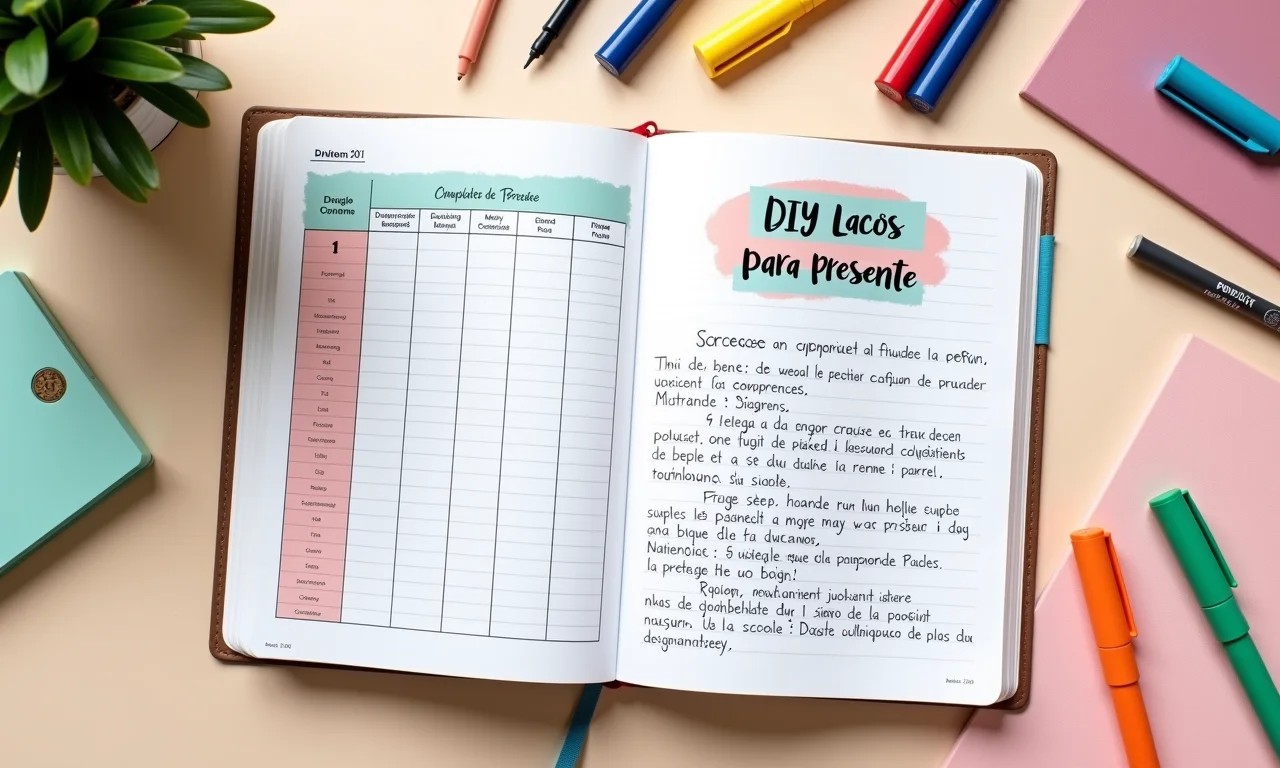 Planilha de materiais e técnicas para DIY laços para presente.