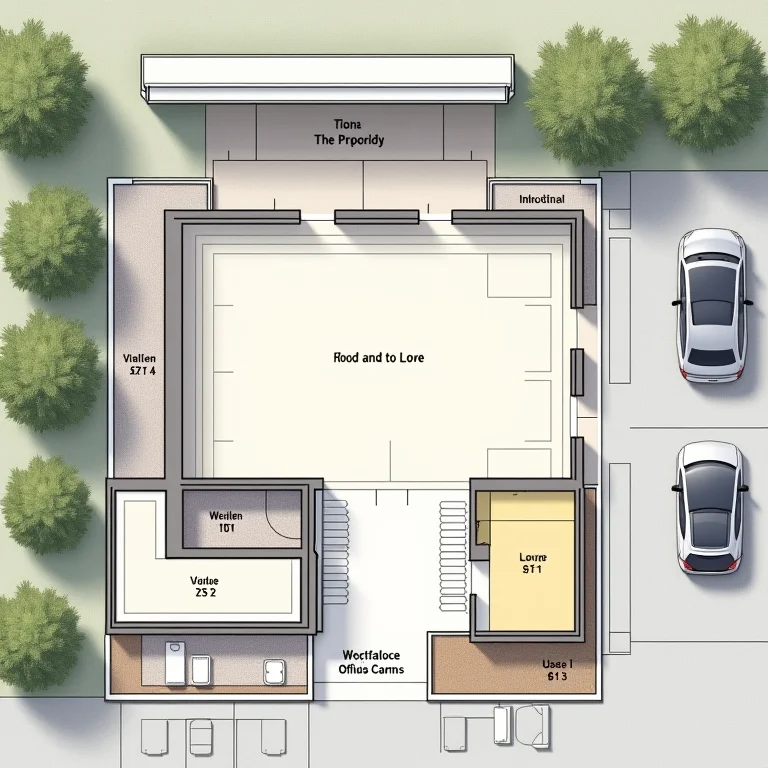 Planta baixa detalhada de um local de eventos com pontos de acesso, segurança e estacionamento