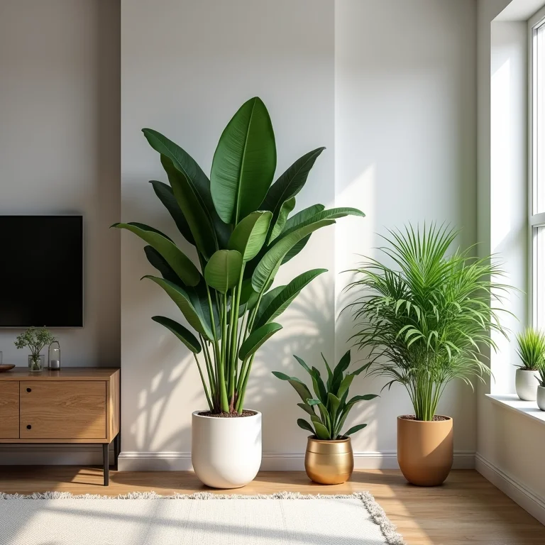 Plantas artificiais de má qualidade em decoração.