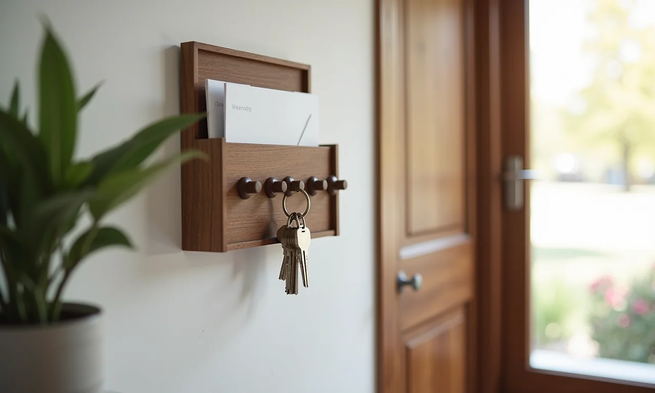 Porta-chaves decorativo na entrada da casa.