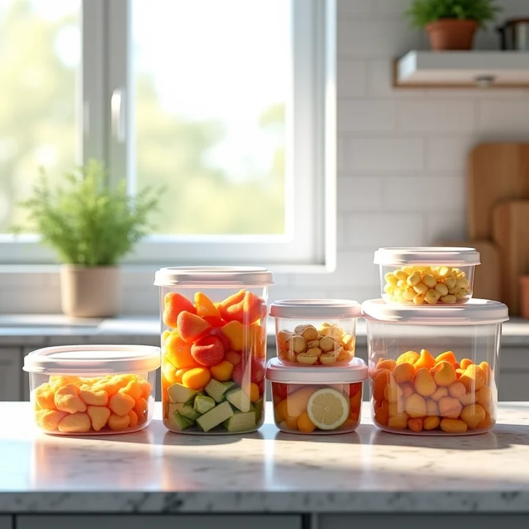 Potes herméticos Lock & Lock organizados.