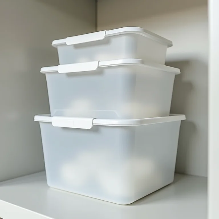 Potes plásticos encaixados uns dentro dos outros