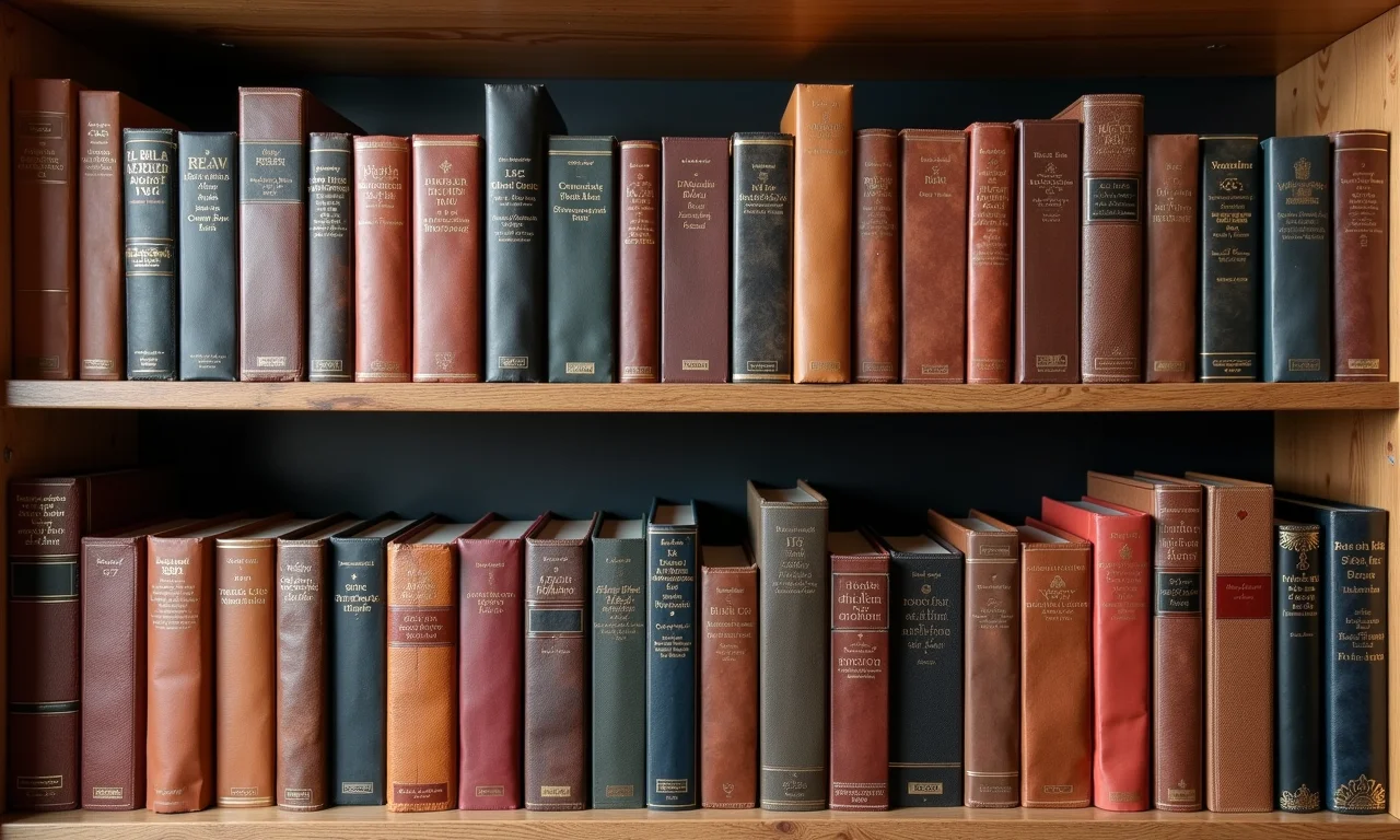 Prateleiras com diversos tipos de álbuns de fotos: couro, scrapbook, modernos.