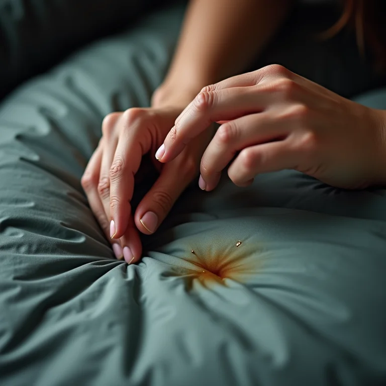 Pré-tratamento de manchas em um saco de dormir