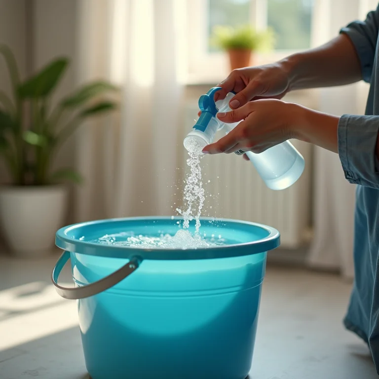 Preparação correta da solução de limpeza para rodo mágico