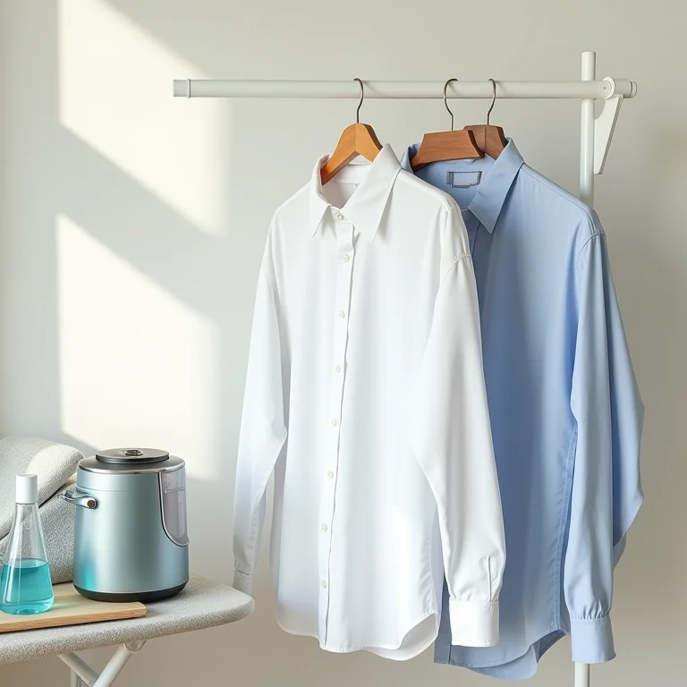 Preparação para passar roupa com vaporizador