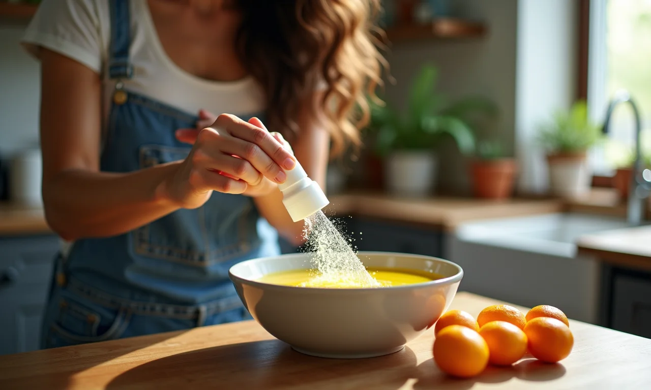 Preparando solução de limpeza para flauta doce.