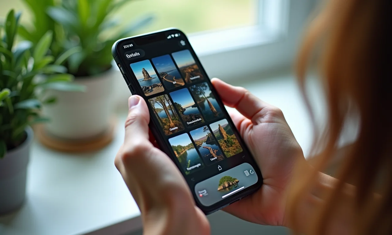 Prints de tela desorganizados no celular sendo organizados.