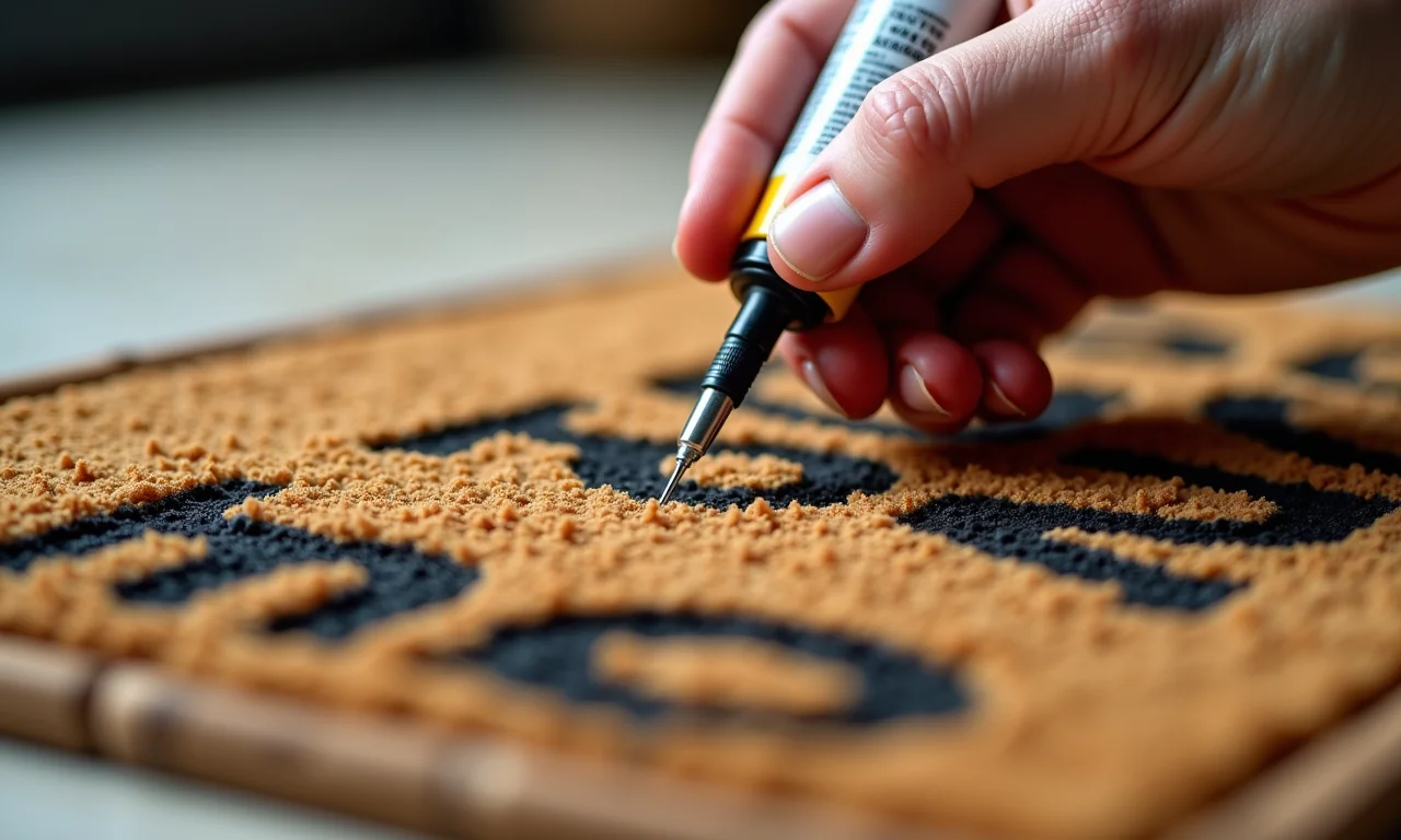 Protegendo a pintura do capacho com selante.