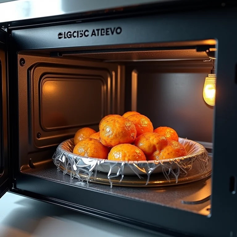 Protetor anti-respingos dentro do micro-ondas.