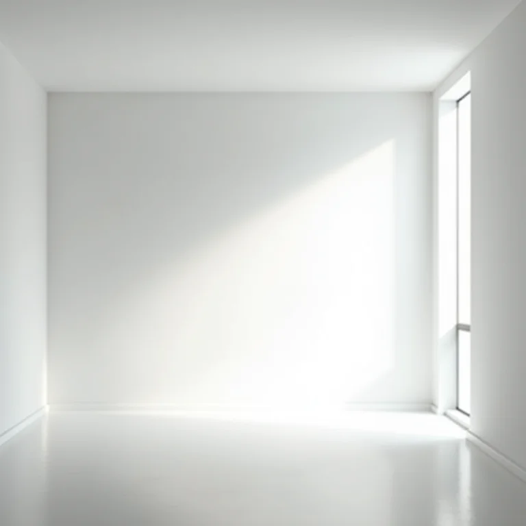 Quarto com excesso de luz branca e fria, causando desconforto visual.