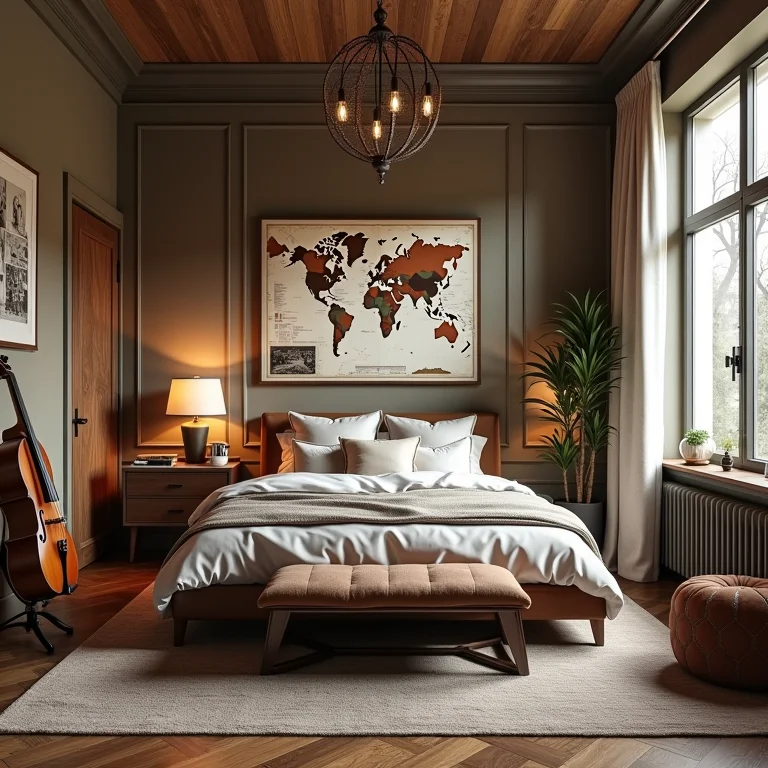 Quarto personalizado que reflete os hobbies e paixões do morador.