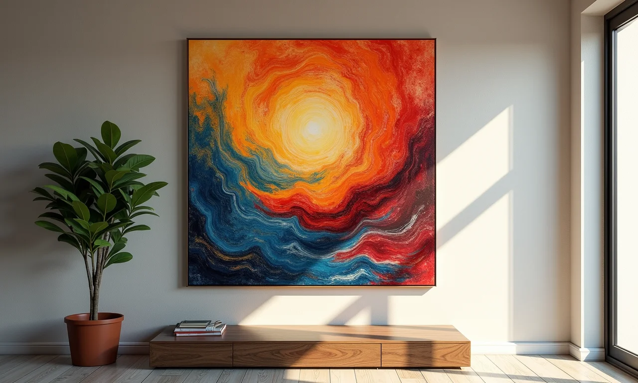 Renovação com quadros abstratos temporários, sazonal.