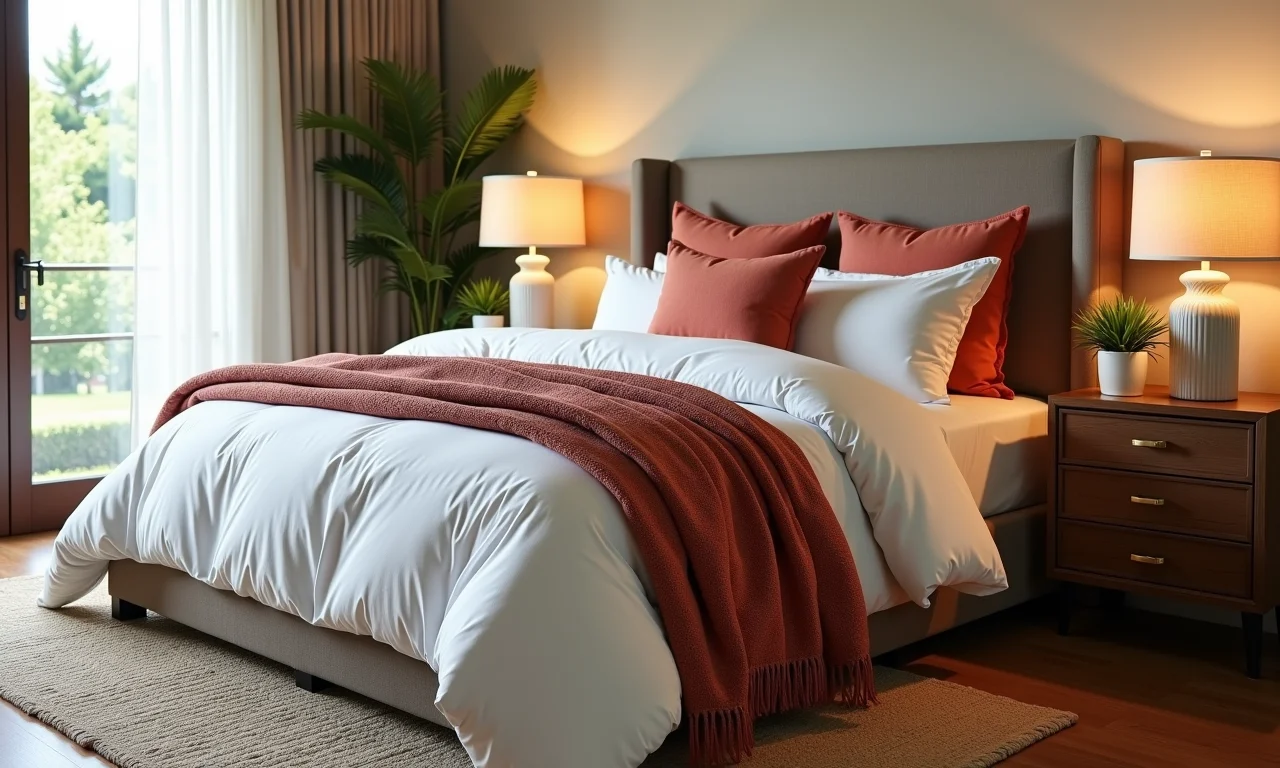 Roupa de cama personalizada com tecido, conforto e estilo no quarto.