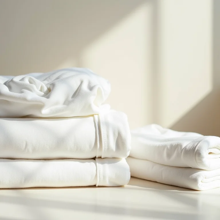 Roupas de bebê dobradas e organizadas para troca