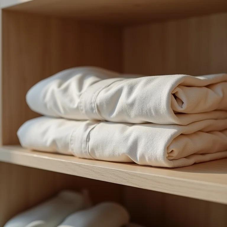 Roupas delicadas dobradas para maior durabilidade