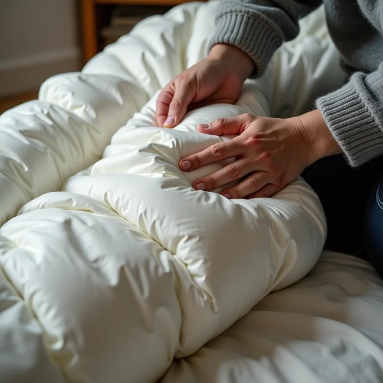 Saco de dormir de pena sendo fofo
