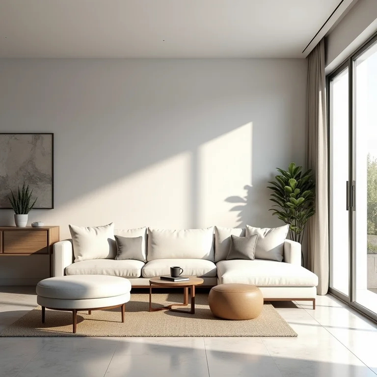 Sala de estar moderna com design minimalista