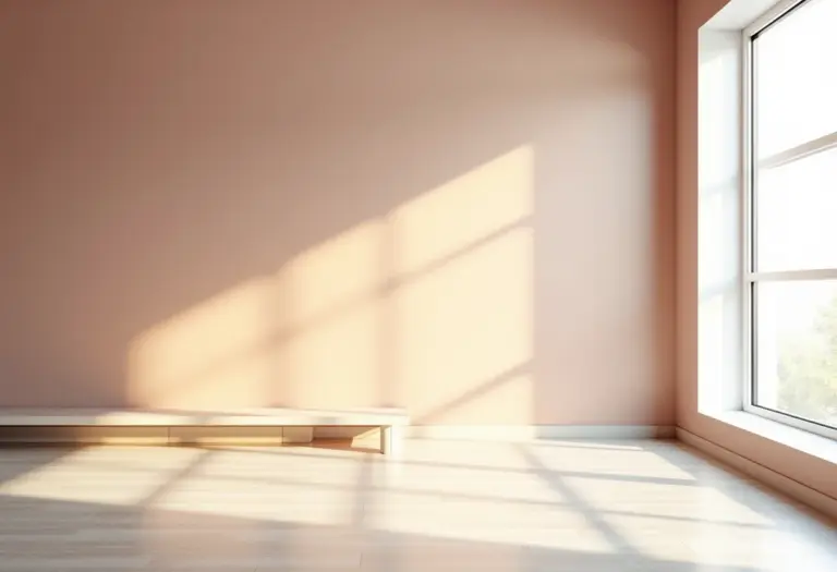 Sala de estar moderna com meia parede pintada