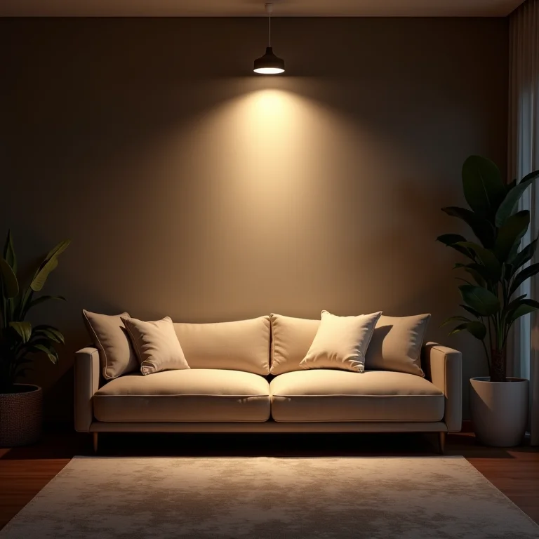 Sala iluminada por uma única fonte de luz