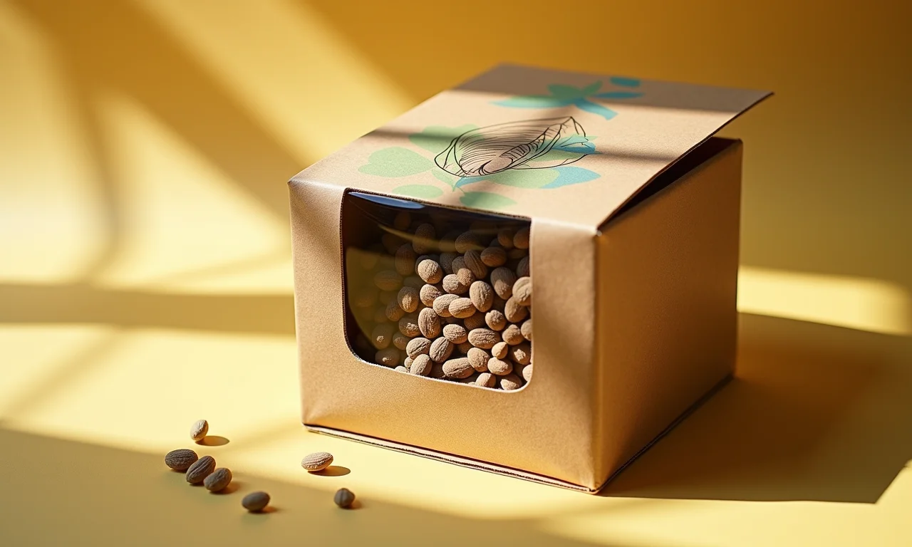 Sementes em embalagens criativas.