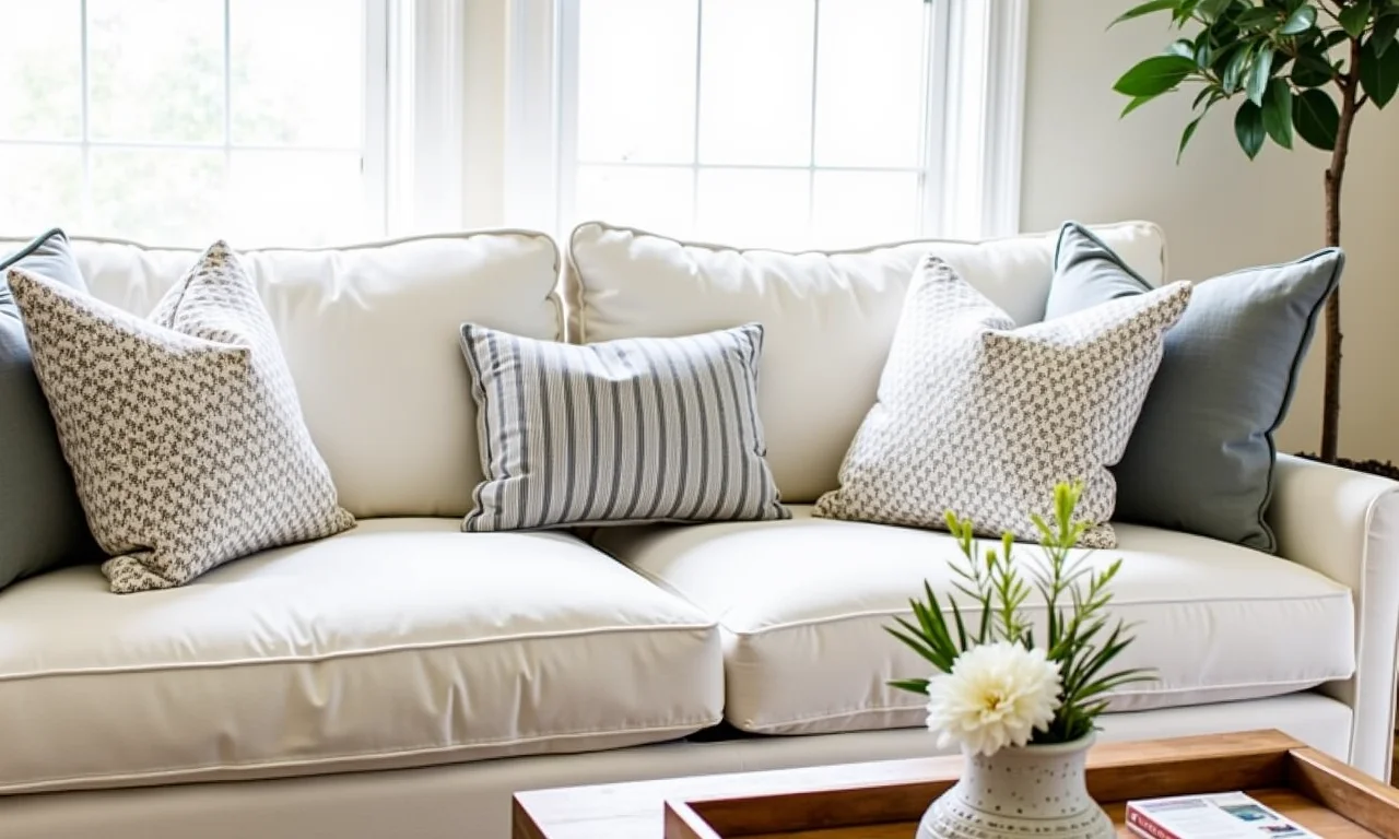 Sofá com a quantidade perfeita de almofadas.