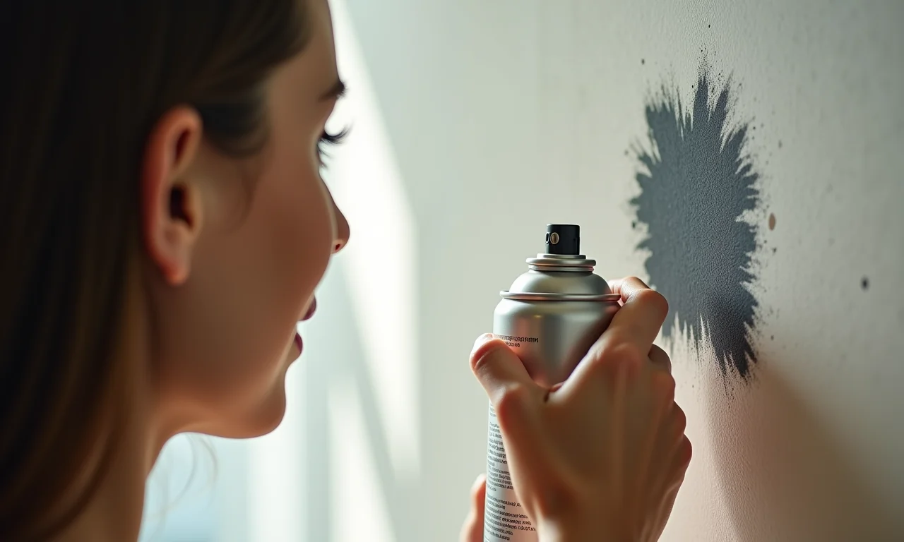 Spray de cabelo removendo mancha de canetinha.