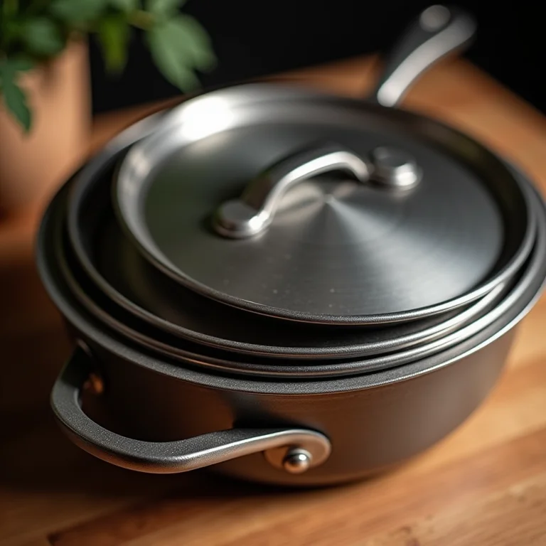 Tampas de panelas organizadas.