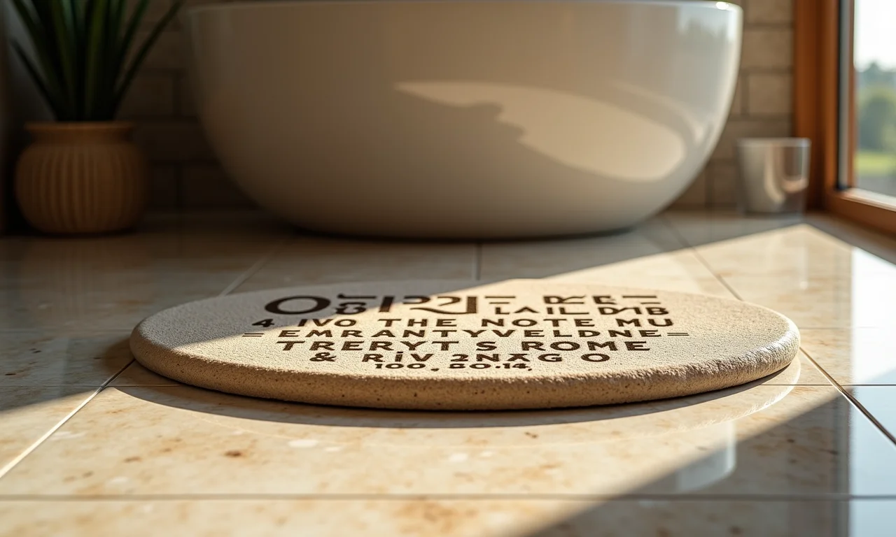 Tapete de pedras personalizado com nomes em banheiro familiar.