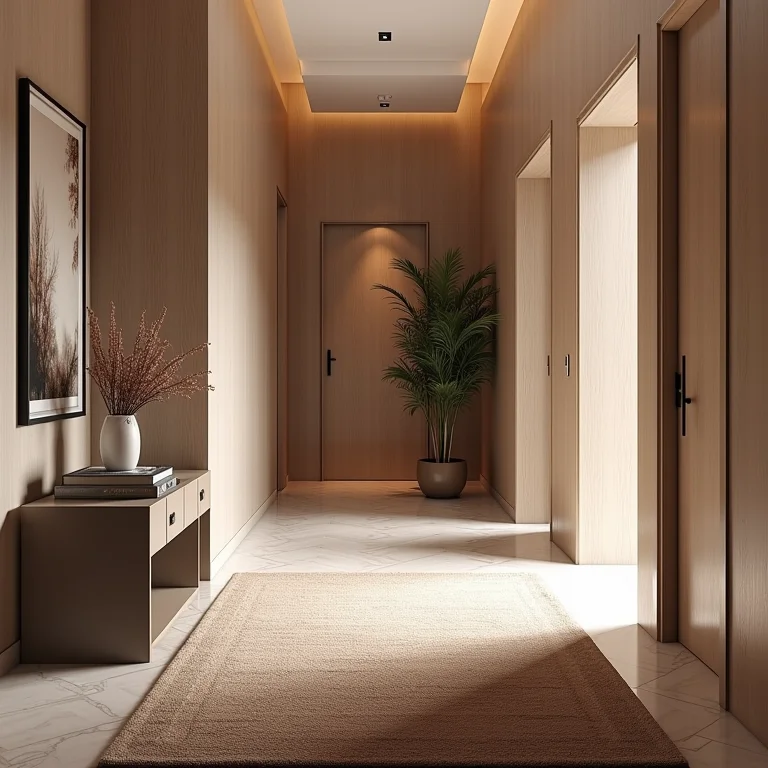 Tapete ideal em um corredor decorado com estilo